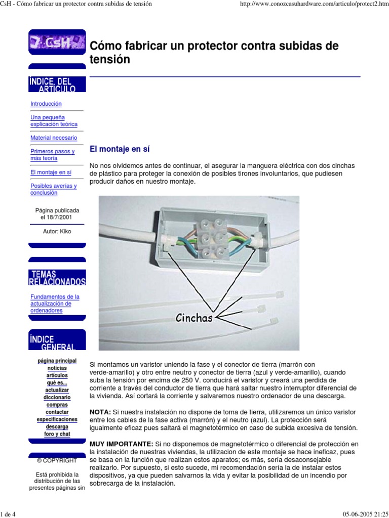 Protector subidas de tension electrica