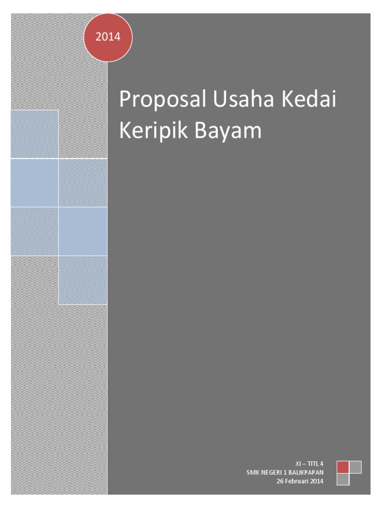 Proposal Usaha Kedai Keripik Bayam