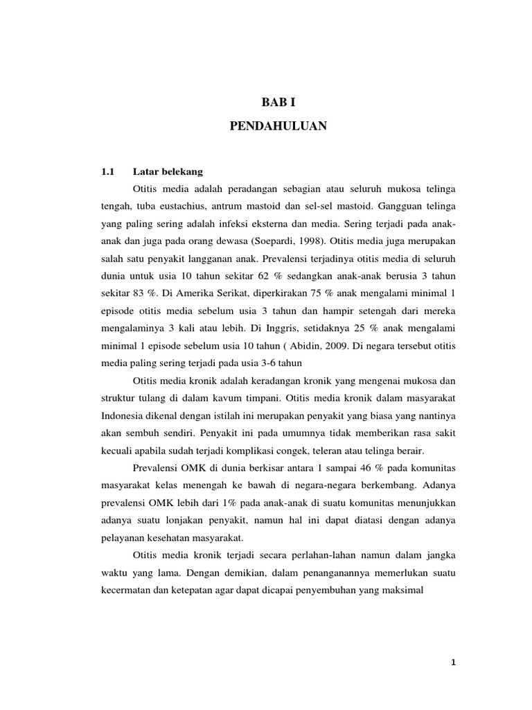 Gangguan Sensori Presepsi akibat peradangan (OMK)