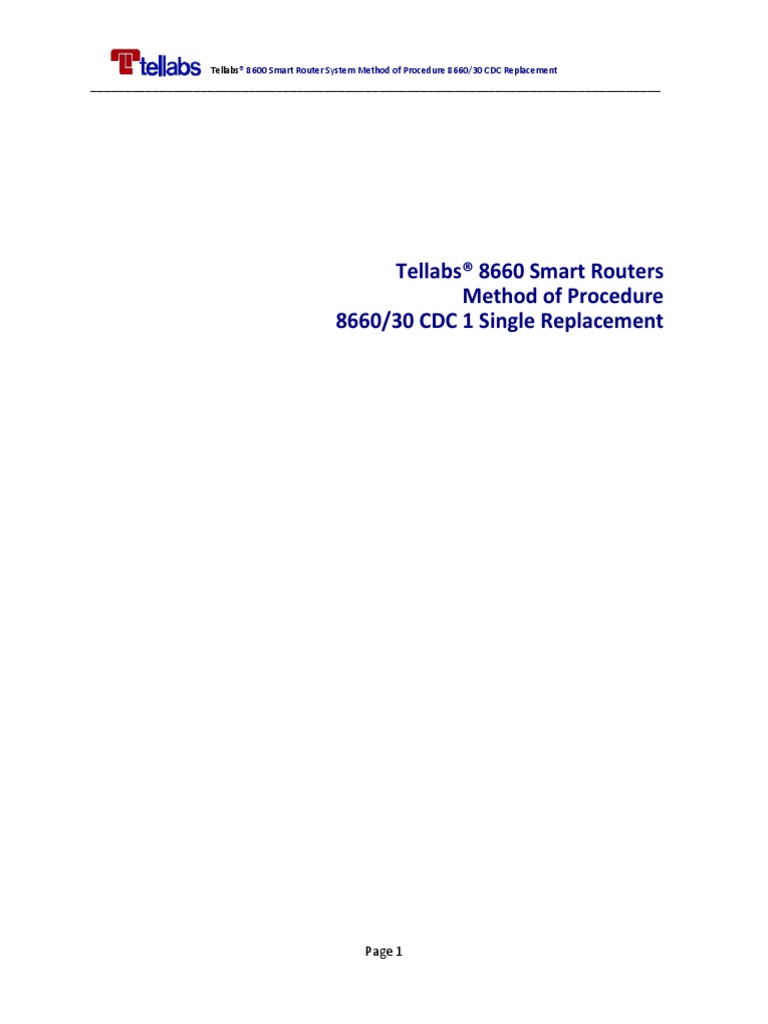 002A Tellabs8660 Single CDC Replacement Procedure | Descarga