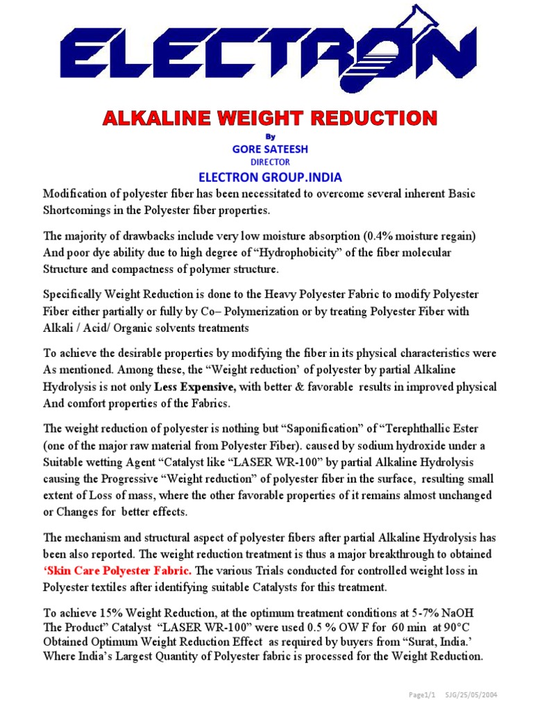 Polyester Fiber Weight Reduction Process | PDF