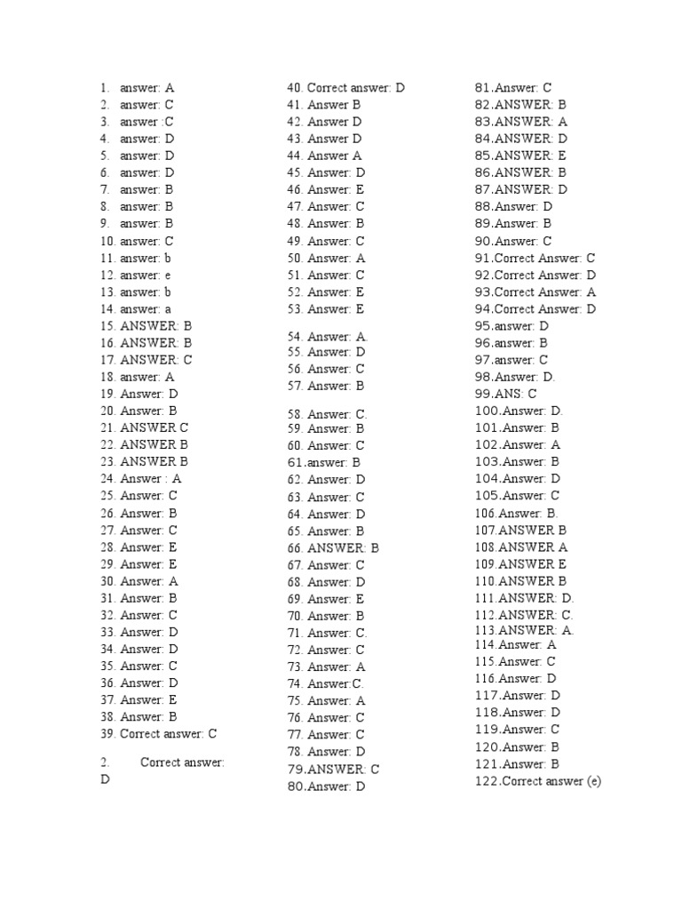 Answer Sheet Exam 2 | PDF