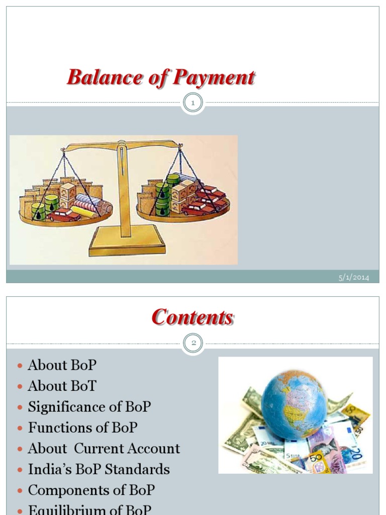 Balance of Payment Balance Of Payments Current Account