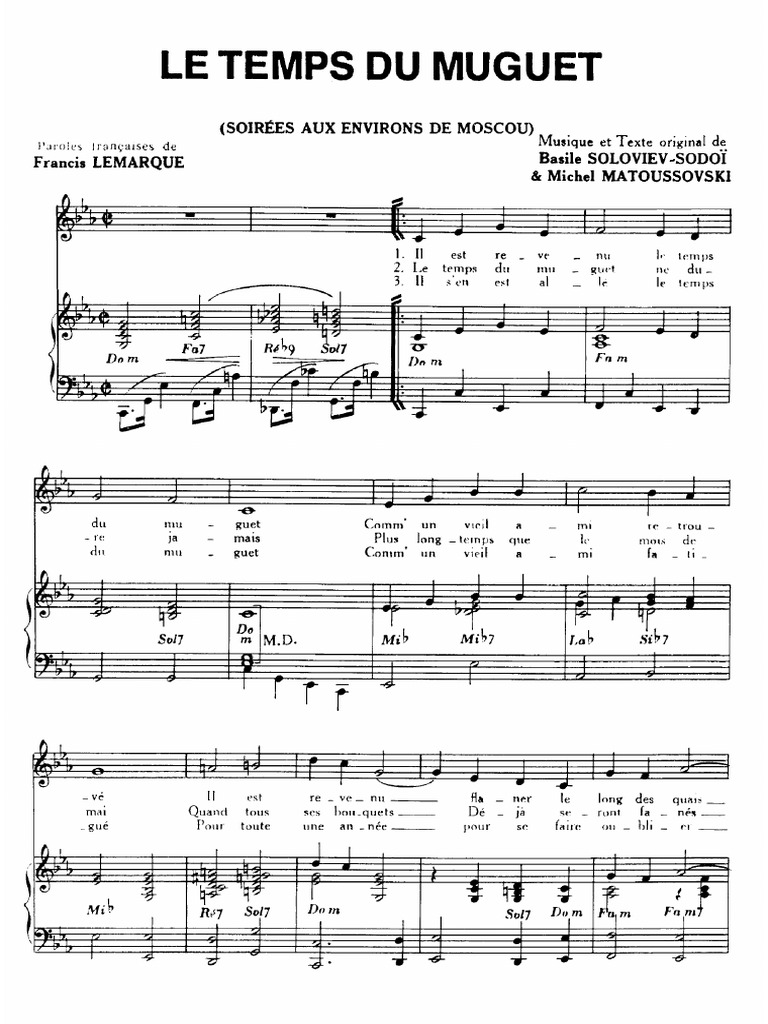 Francis Lemarque Le Temps Du Muguet Pdf