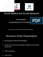 Social Media and Social Network: Presentation: Honda Motor Ltd. & Volkswagen