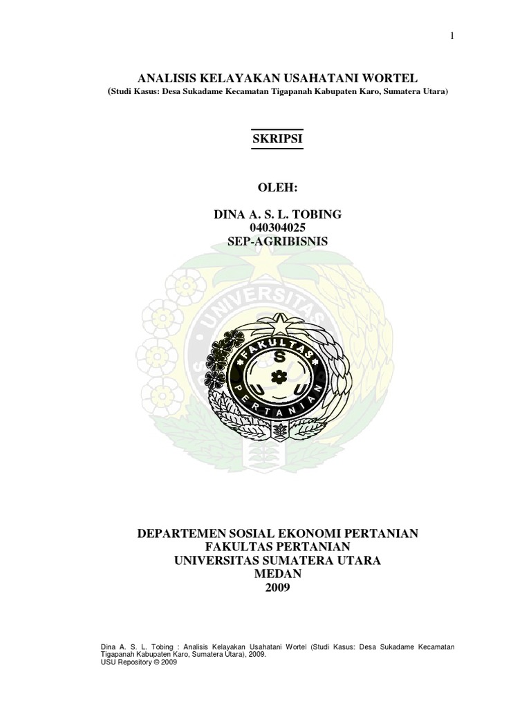Analisis Kelayakan Usahatani Wortel