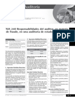 NIA 240 Responsabilidades Del Auditor, en Materia de Fraude, en Una Auditoría de Estados Financieros