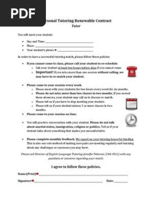 tutor contract