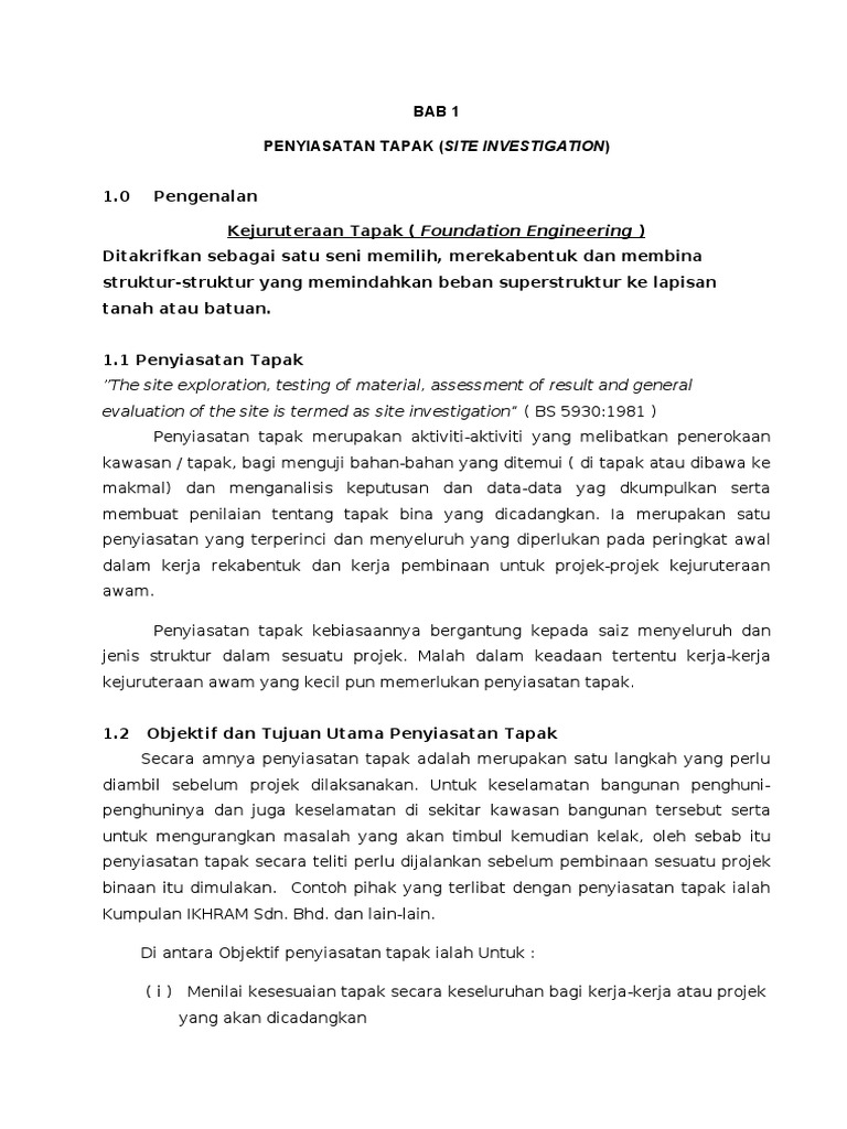 Penyiasatan Tapak Pdf