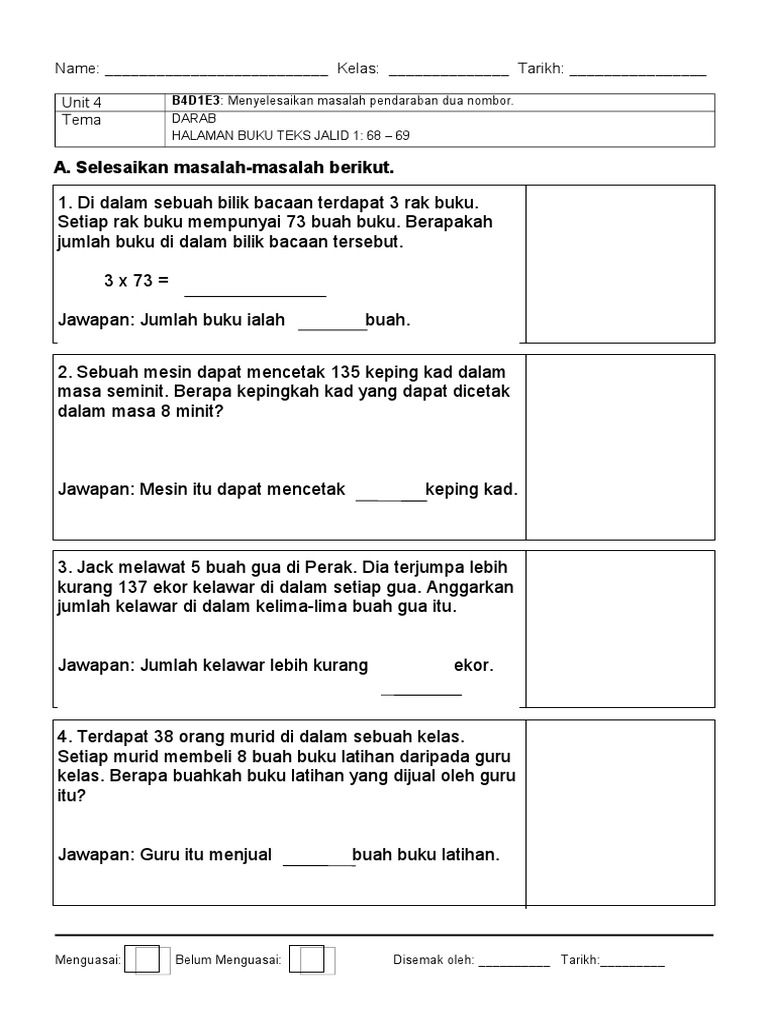 Lembaran Kerja Ayat Matematik Pdf
