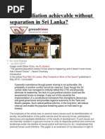 Is Reconciliation Achievable Without Separation in Sri Lanka
