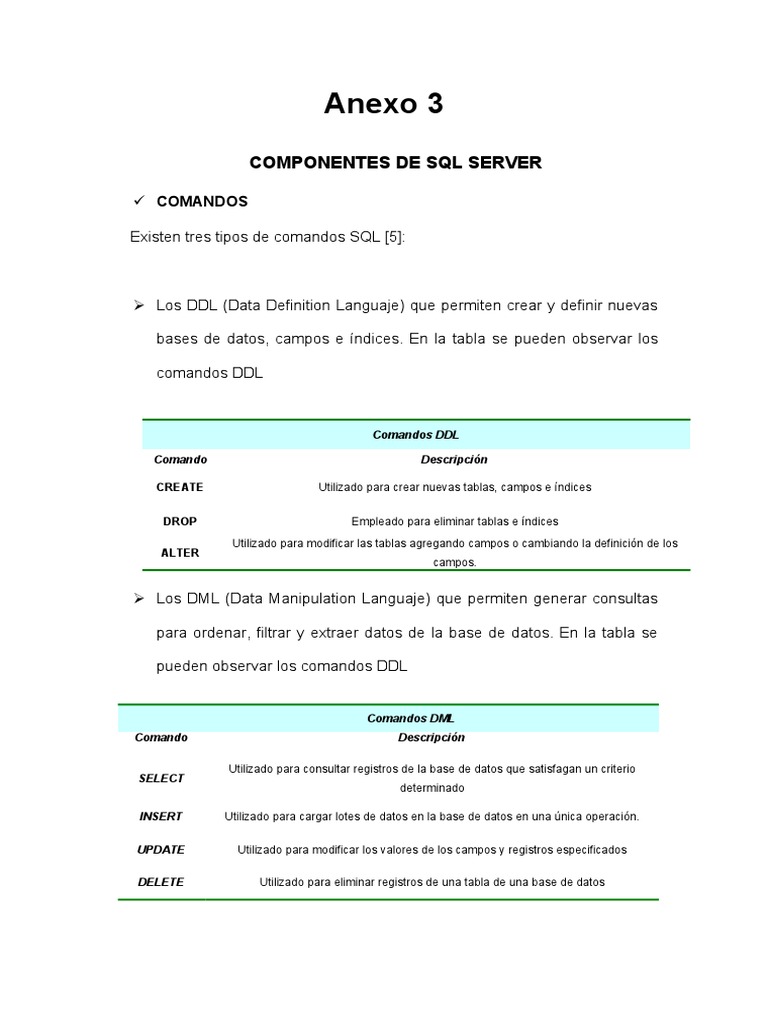 Componentes de SQL SERVER | PDF | Active X Data Objects | SQL