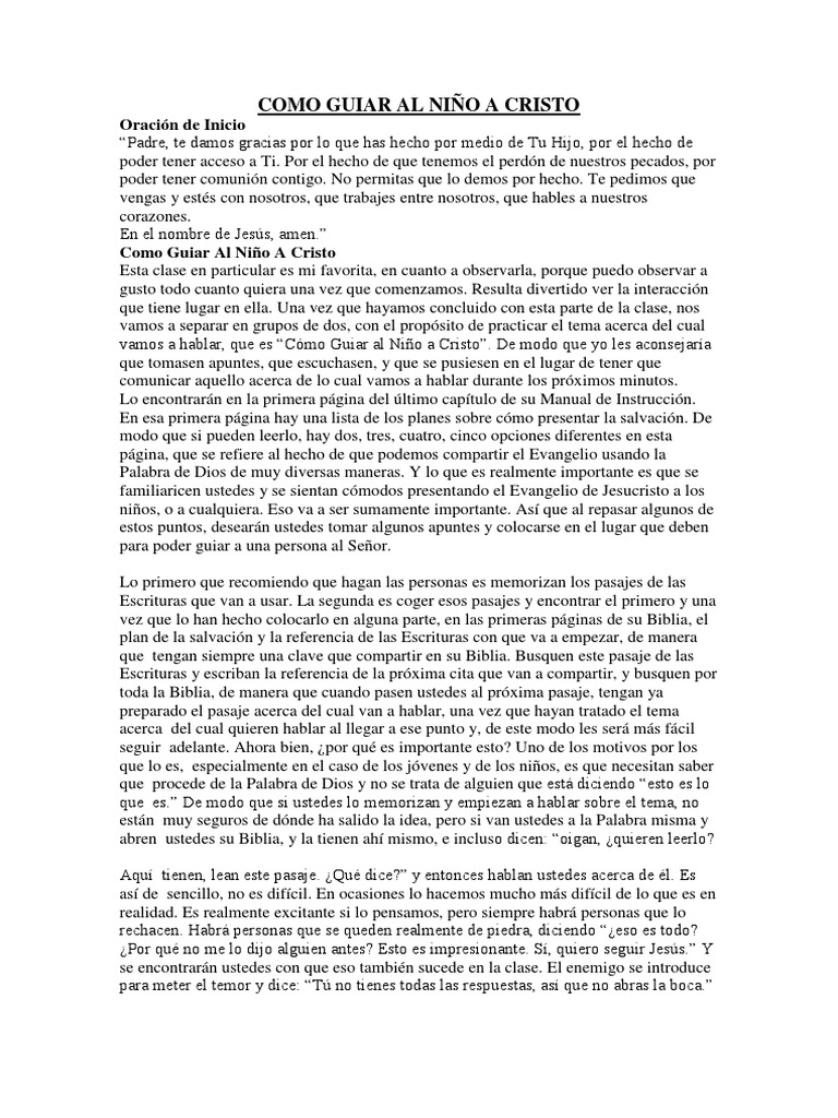 Cómo Guiar a Niños hacia Cristo | PDF | Jesús | Verdad
