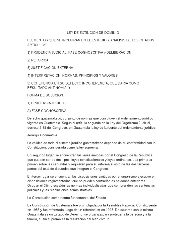Análisis de la Ley de Extinción de Dominio | PDF | Derechos | Constitución