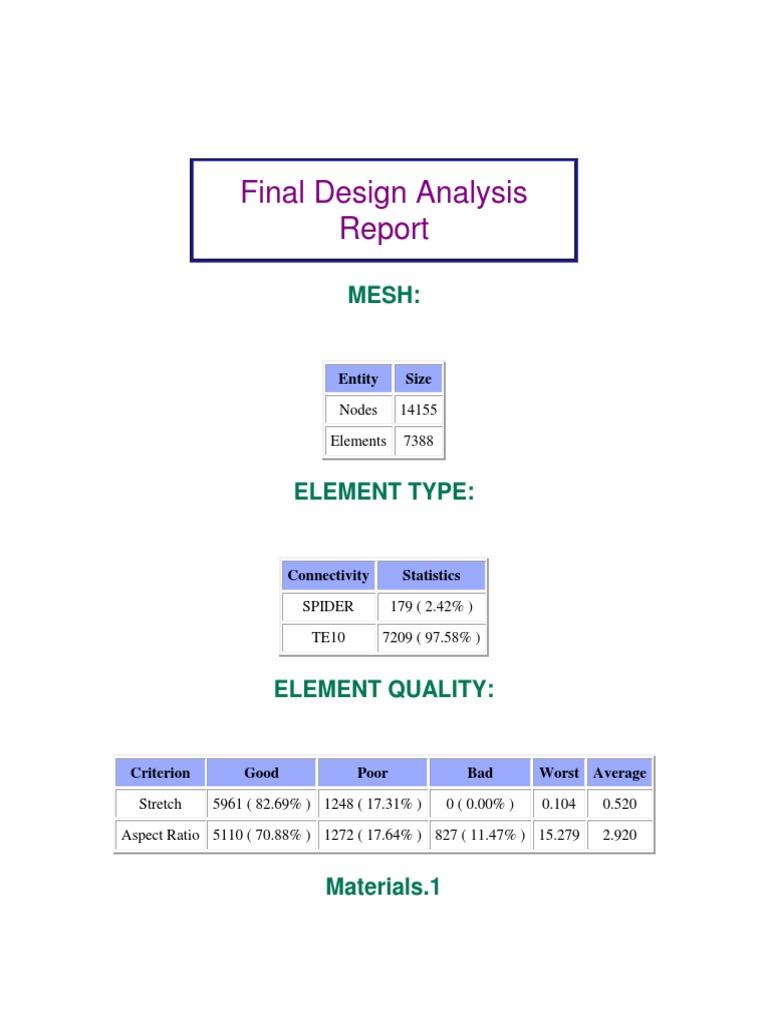 Final Design Analysis Report | PDF