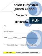 Plan - 5to Grado - Bloque IV - Historia