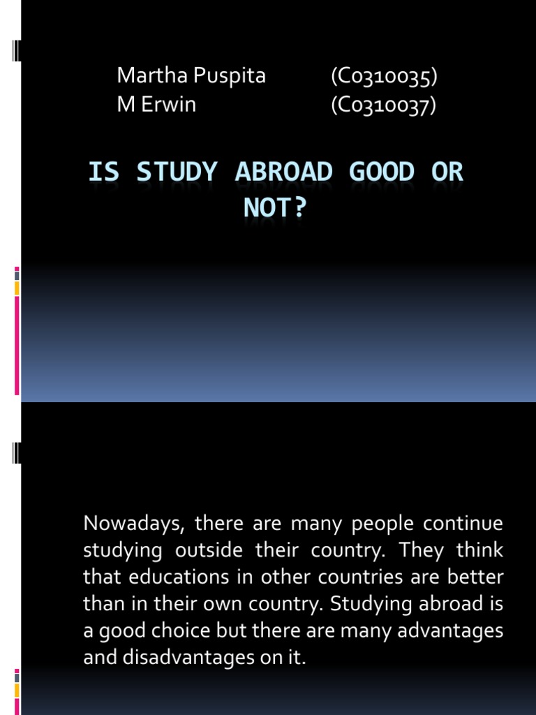Pros and Cons of Studying Abroad | PDF | Career & Growth | Lifestyle
