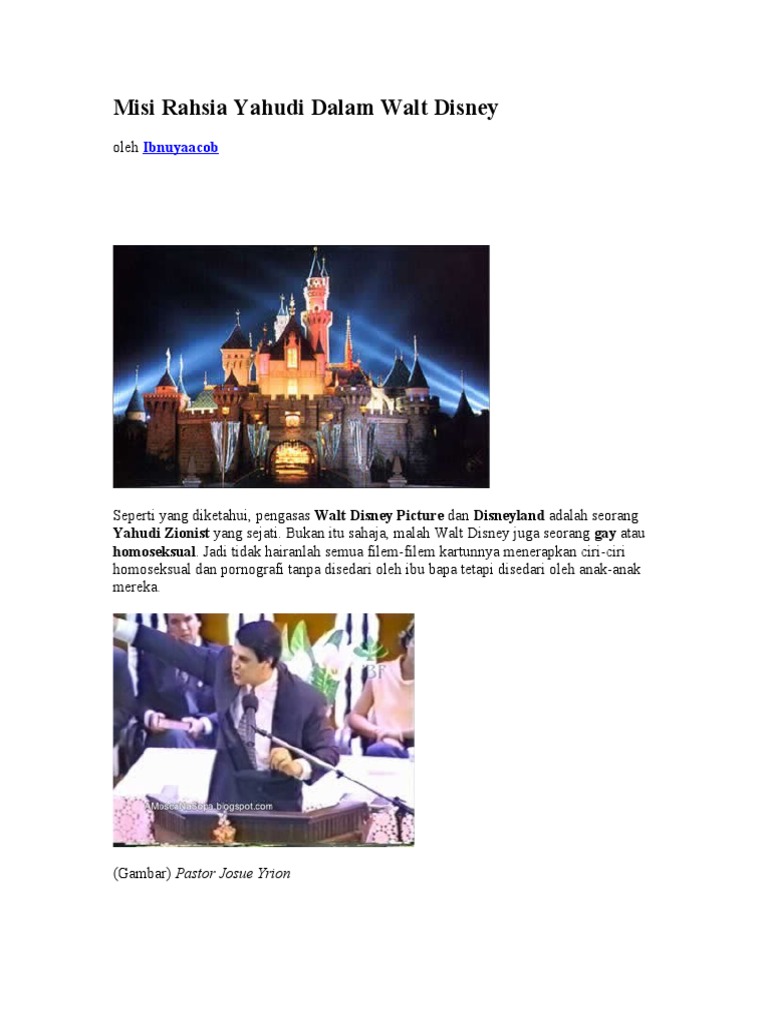 Misi Rahsia Yahudi Dalam Walt Disney Dajjal Wordpress Pdf