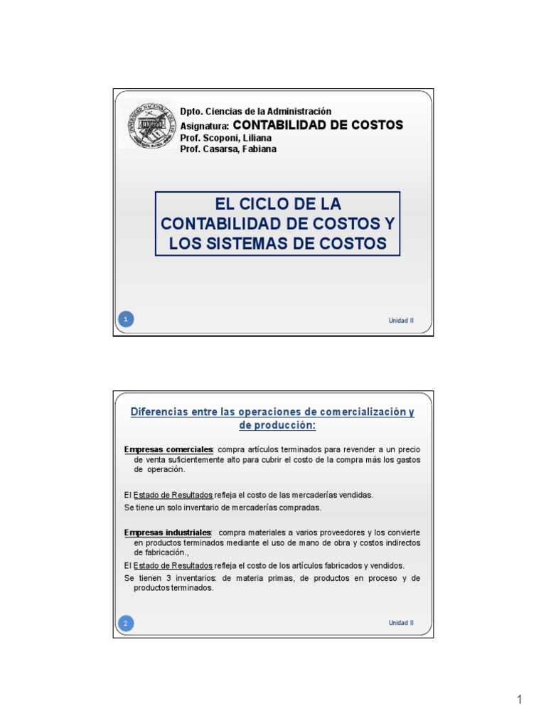 Ciclo y Sistemas de Contabilidad de Costos | PDF | Costo | Inventario