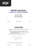 Lecture 17 - Circuit Timing (2) : EECS150 - Digital Design