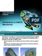 Introduction To ANSYS Mechanical: Workshop 5.1 Linear Structural Analysis