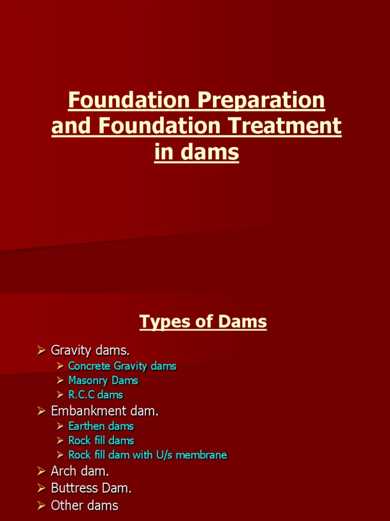 Foundation Treatment in Dams PDF Dam Fault (Geology)