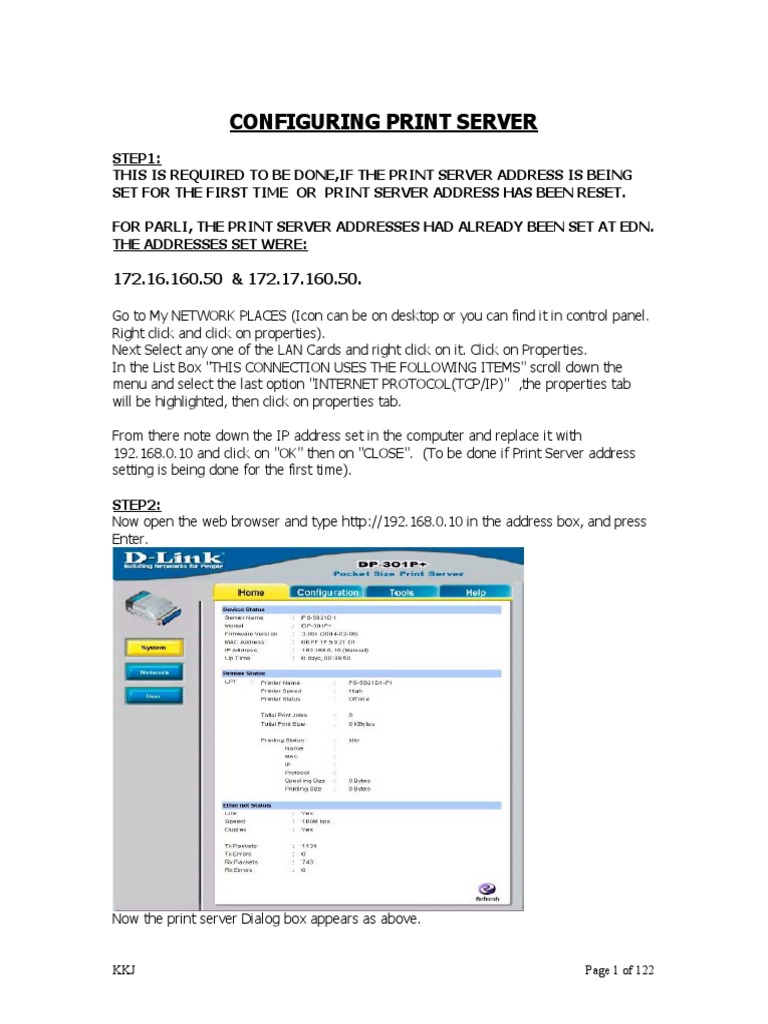 Print Server & Event Logger Setup PDF Ip Address Protocols