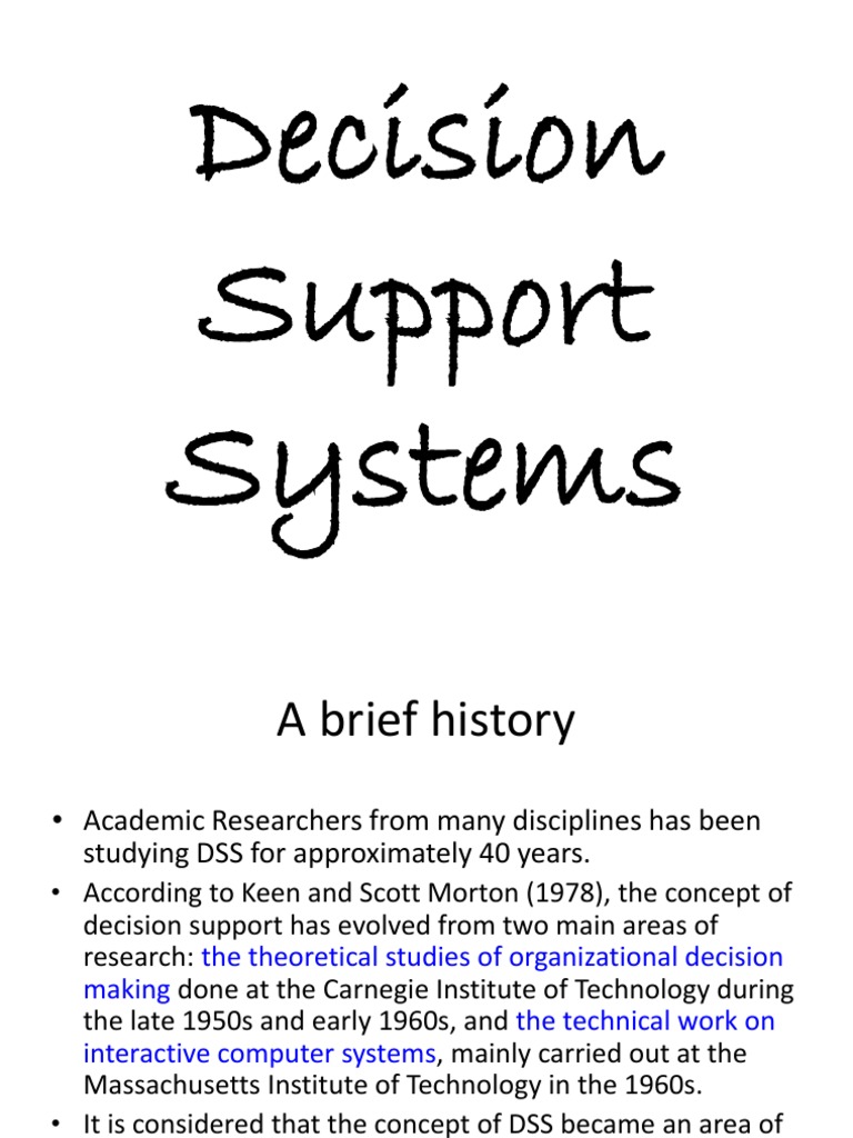 Decision Support Systems | PDF | Decision Support System | Databases