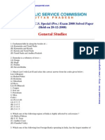 Uttar Pradesh Pcs Special Pre Exam 2008 Solved Paper