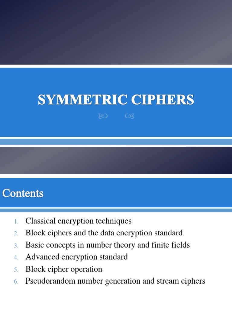 An introduction to modern cryptography symmetric ciphers block