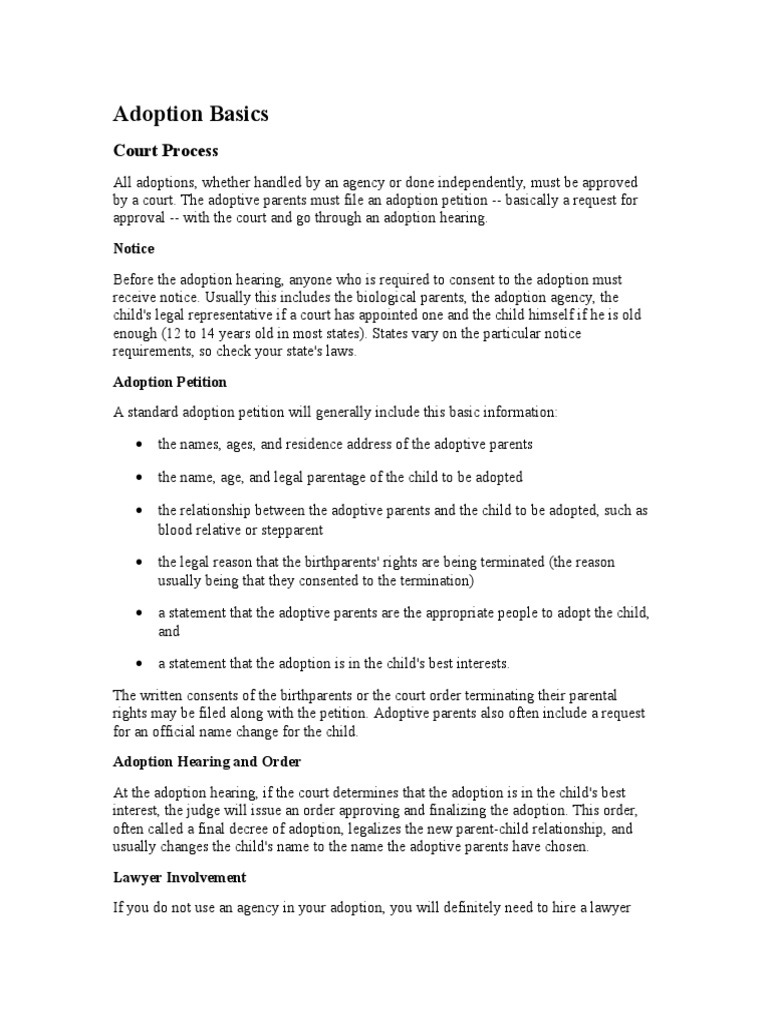 Adoption Court Process Overview | PDF | Law