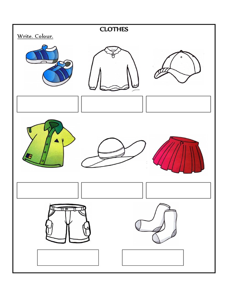 Clothes: Write. Colour | PDF | Foreign Language Studies