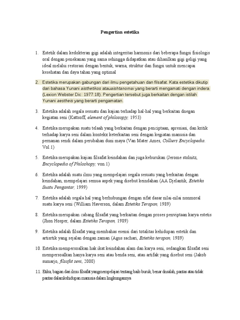 Pengertian Estetika Pengertian Estetika