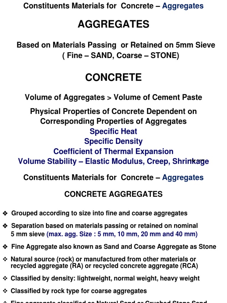 5-Constituents Materials For Concrete Â 