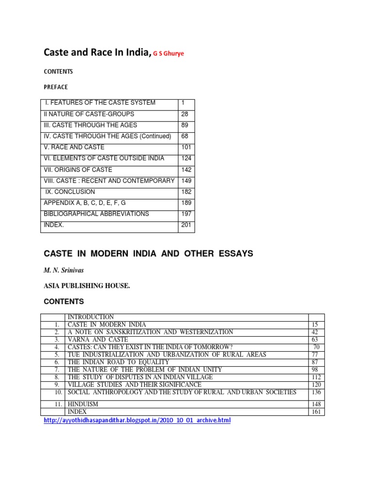 Caste Dynamics in Modern India | PDF