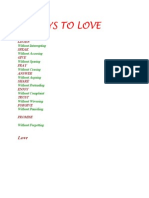 10 Ways To Love: Listen Speak Give Pray Answer Share Enjoy Trust Forgive Promise