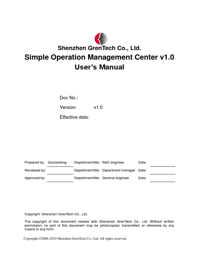 Grentech SimpleOMC User's Manual v1.0 | PDF | Amplifier | Computer Network
