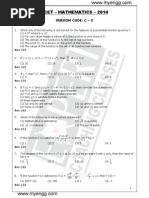 Karnataka CET / KCET 2014 Mathematics  Solutions with Answers