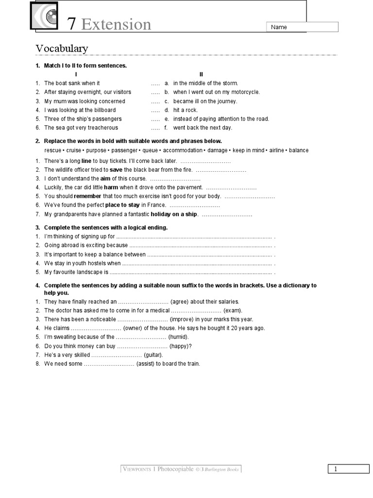 Unit 7 Extension PDF Sentence (Linguistics) Linguistics