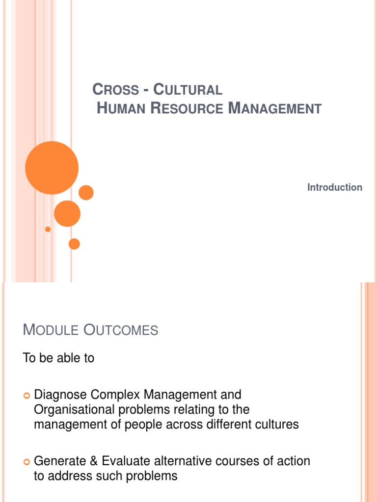 Cross Cultural Human Resource Management | PDF | Human Resource ...