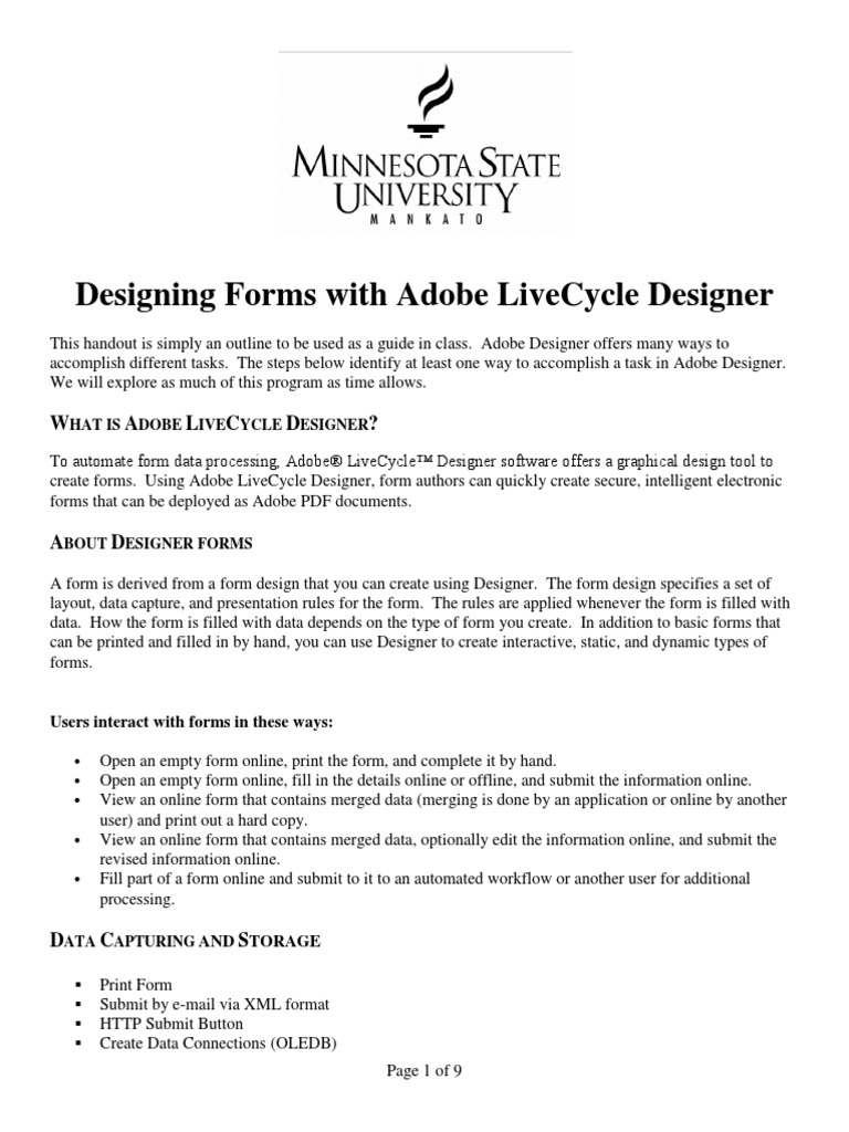 Adobe Livecycle Designer Document
