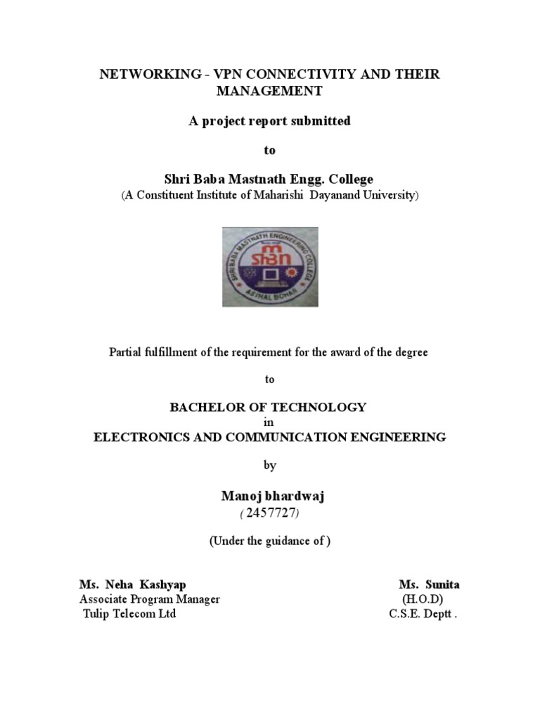 VPN Connectivity Management Report | PDF | Multiprotocol Label ...