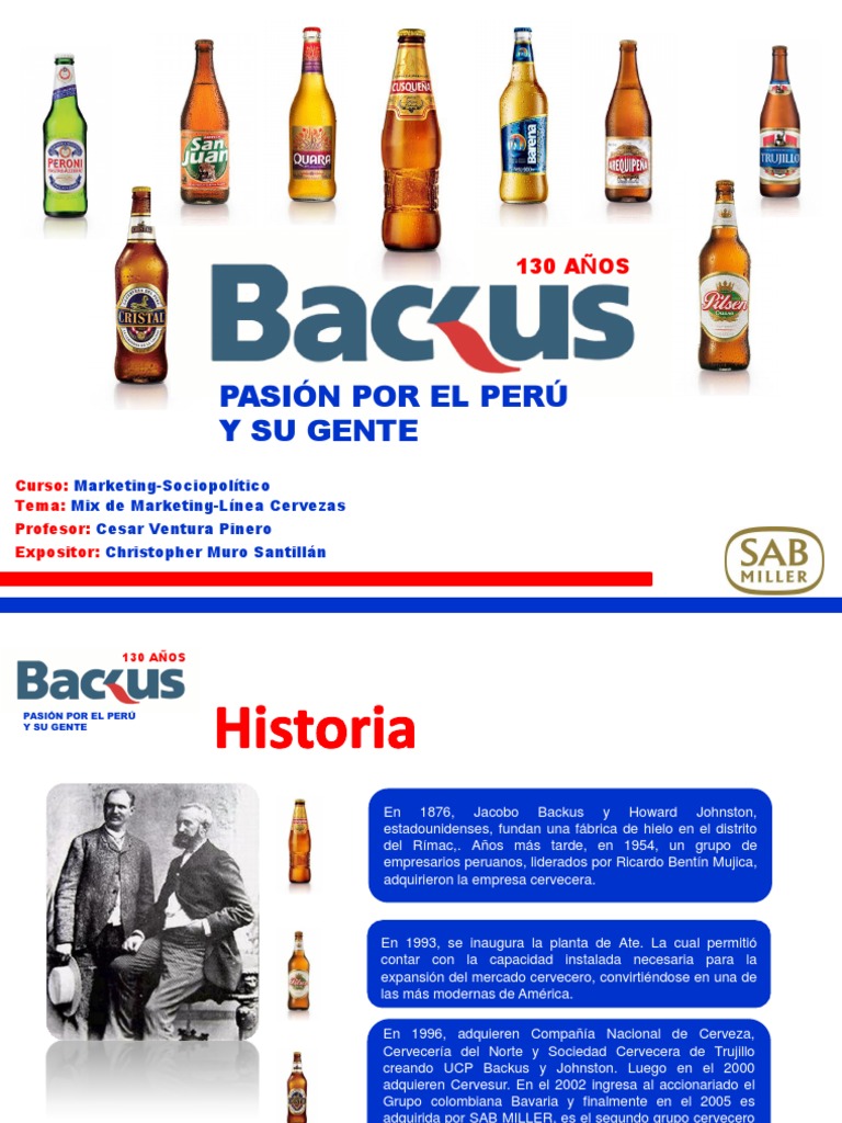 Marketing Mix Backus | PDF | Bebida | Fabricación de cerveza