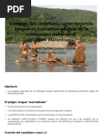 3. Dominio Del Castellano Como Segunda Lengua en Hablantes