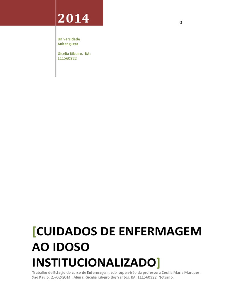 Cuidados de Enfermagem em ILPIs | PDF | Enfermagem | Terceira idade