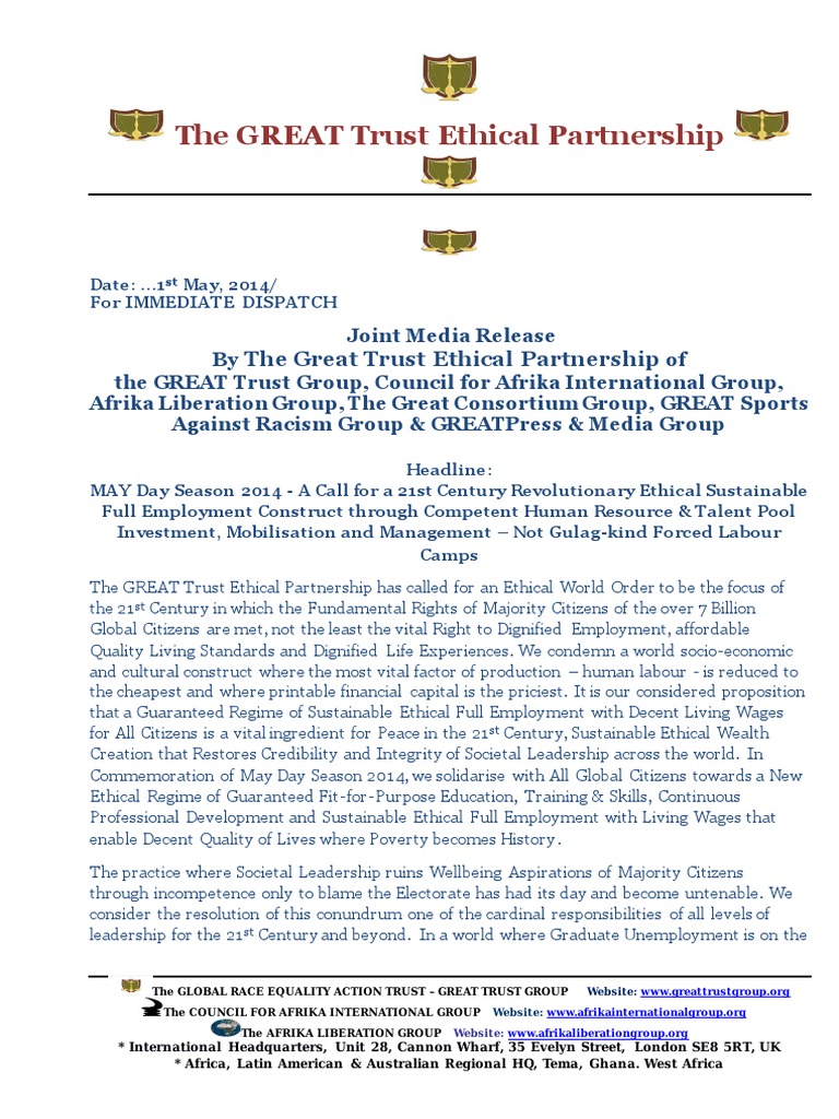 The Great Trust Ethical Partnership PDF Sustainability Employment