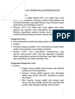 Kedudukan Teori Dalam Penelitian