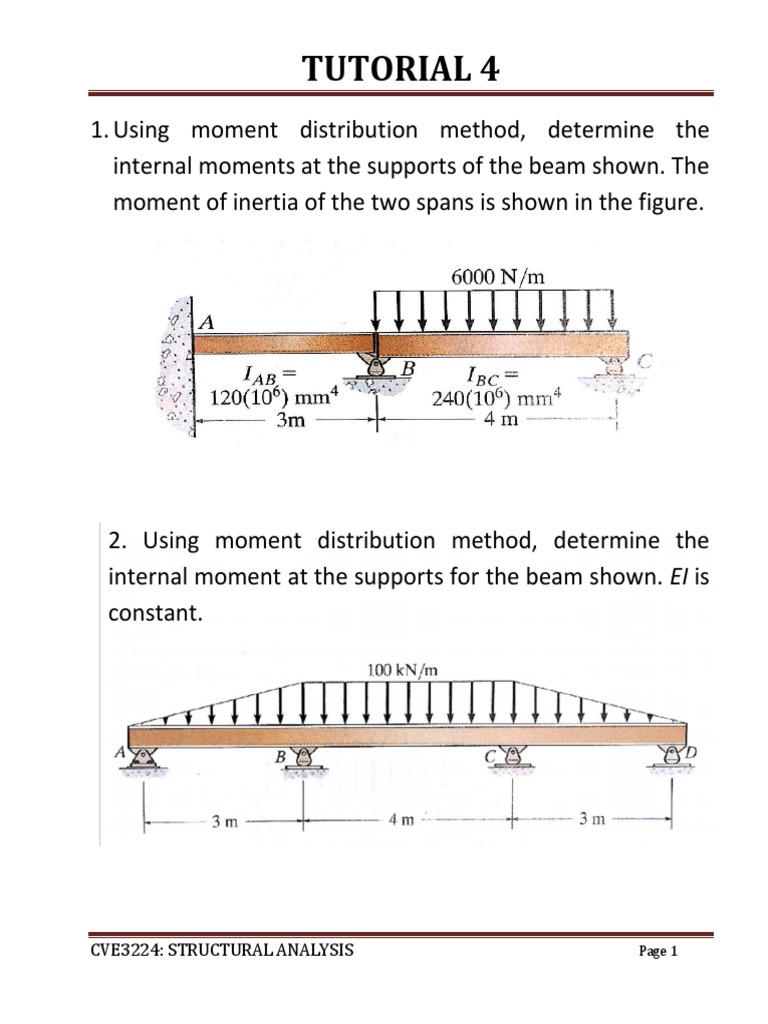 Moment Distribution Method Tutorial | PDF | Mechanical Engineering ...