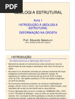 Aula 1 - Introdução à Geologia Estrutural - Prof Eduardo Salamuni