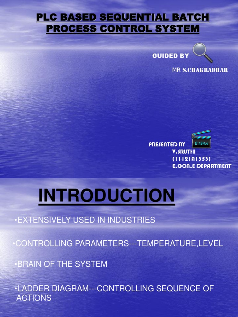 PLC Based Sequential Batch Process CONTROL System PDF Programmable